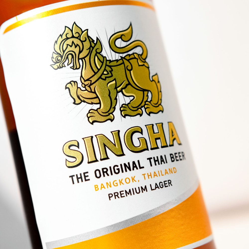 Singha Bier Close Up Label