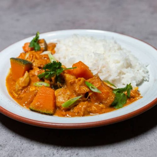 Thaise Gele Curry met Kip en Pompoen